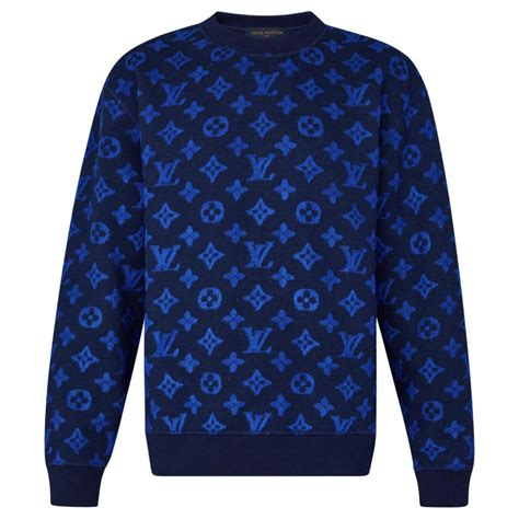 lv hoodie blue|louis vuitton sweater men's.